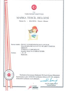 Özvet Marka Tescil Belgesi